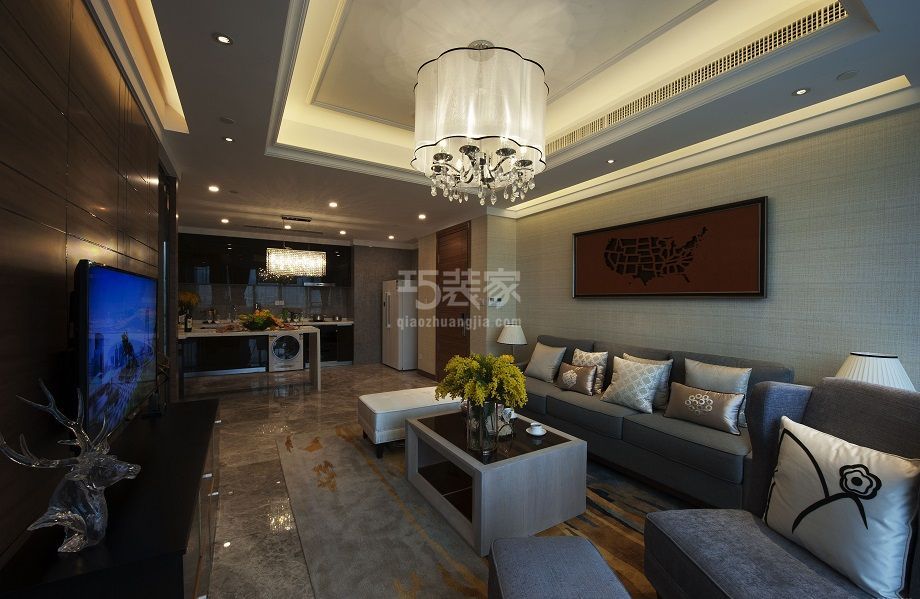 -灵秀山庄旧宫120平简约风格设计方案