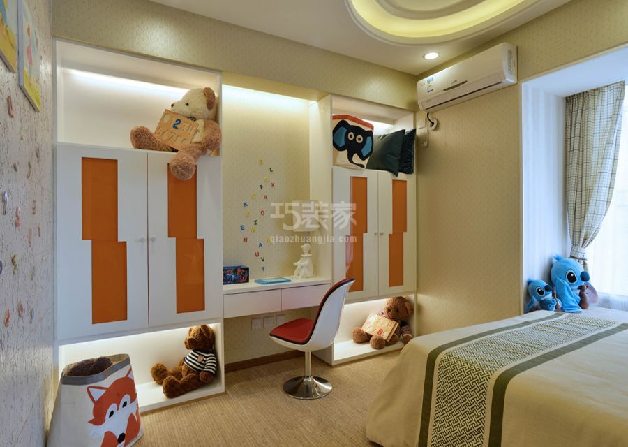 儿童房效果图-金地朗悦小区90平米现代简约风格设计方案