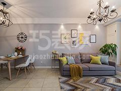 龙山华府90平米混搭风格设计方案