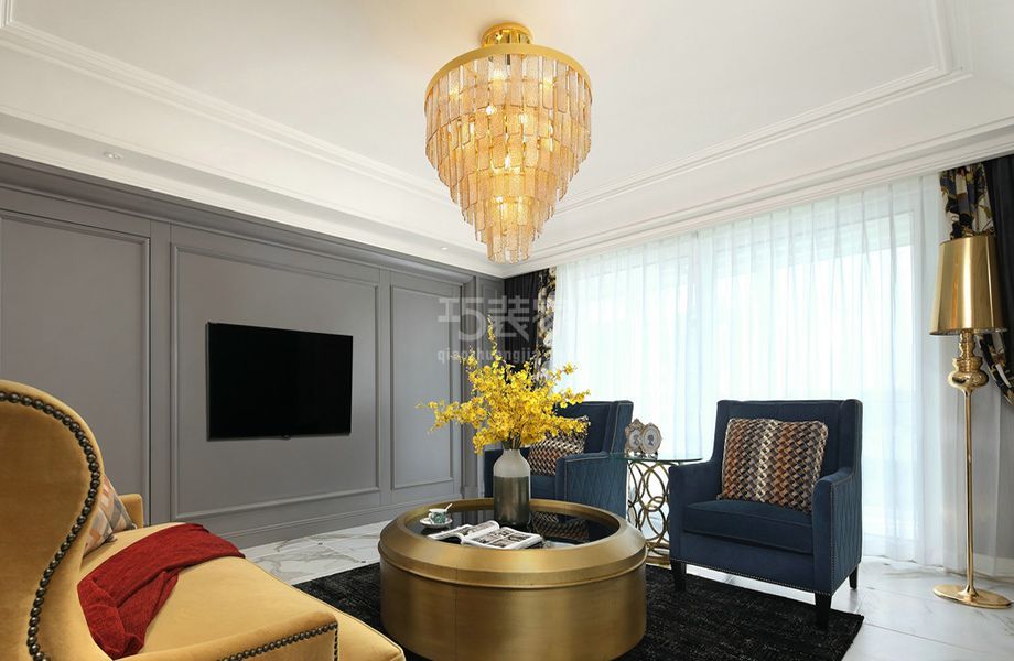 棕榈全国际公寓100㎡简欧风格案例