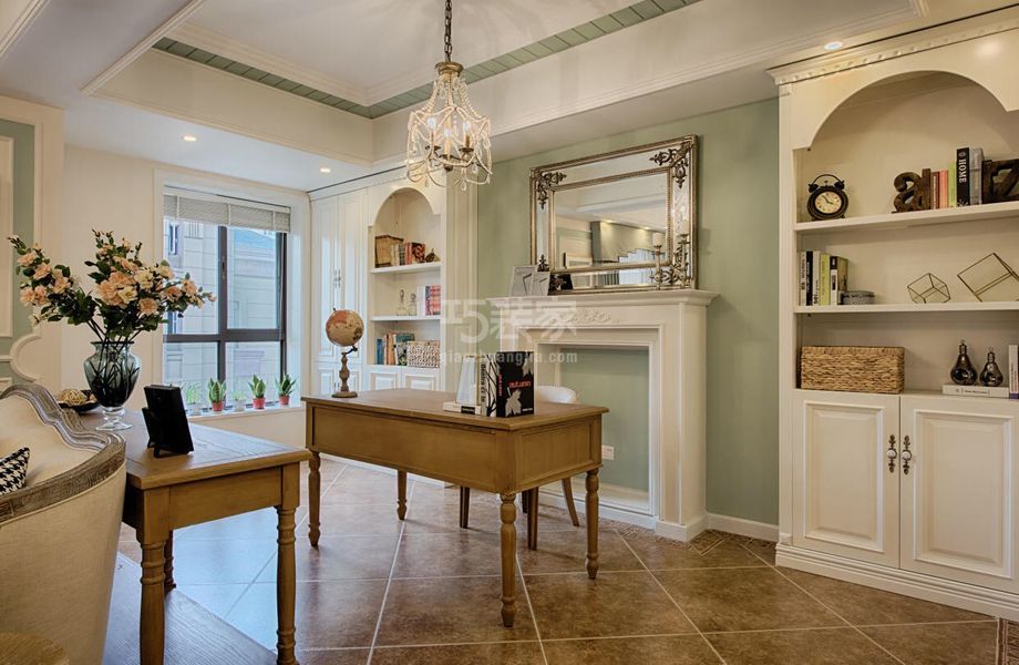 -芥末绿100平混搭风格设计方案