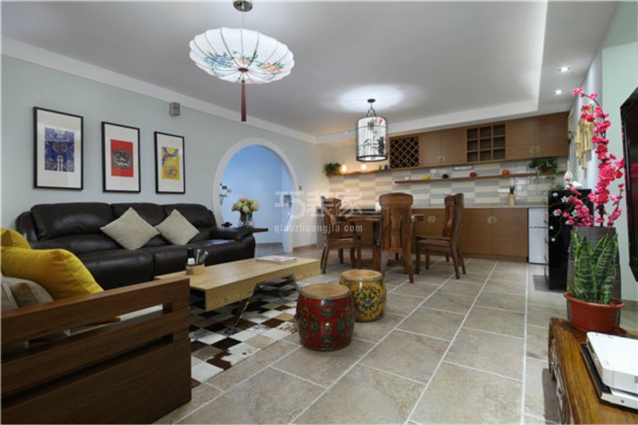 -莱镇香格里90平米中式古典风格设计方案