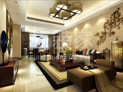 常青藤家园87平米新中式设计方案