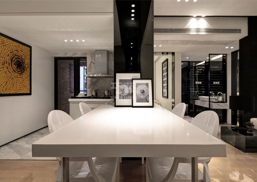 餐厅-棕榈泉国际公寓135平米简约风格设计方案