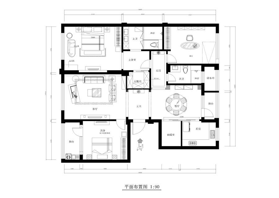 听涛雅苑139平米简约风格设计方案