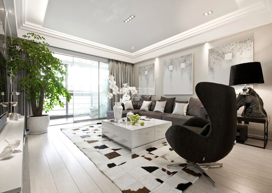 客厅-新城国际公寓147平米简约风格设计方案