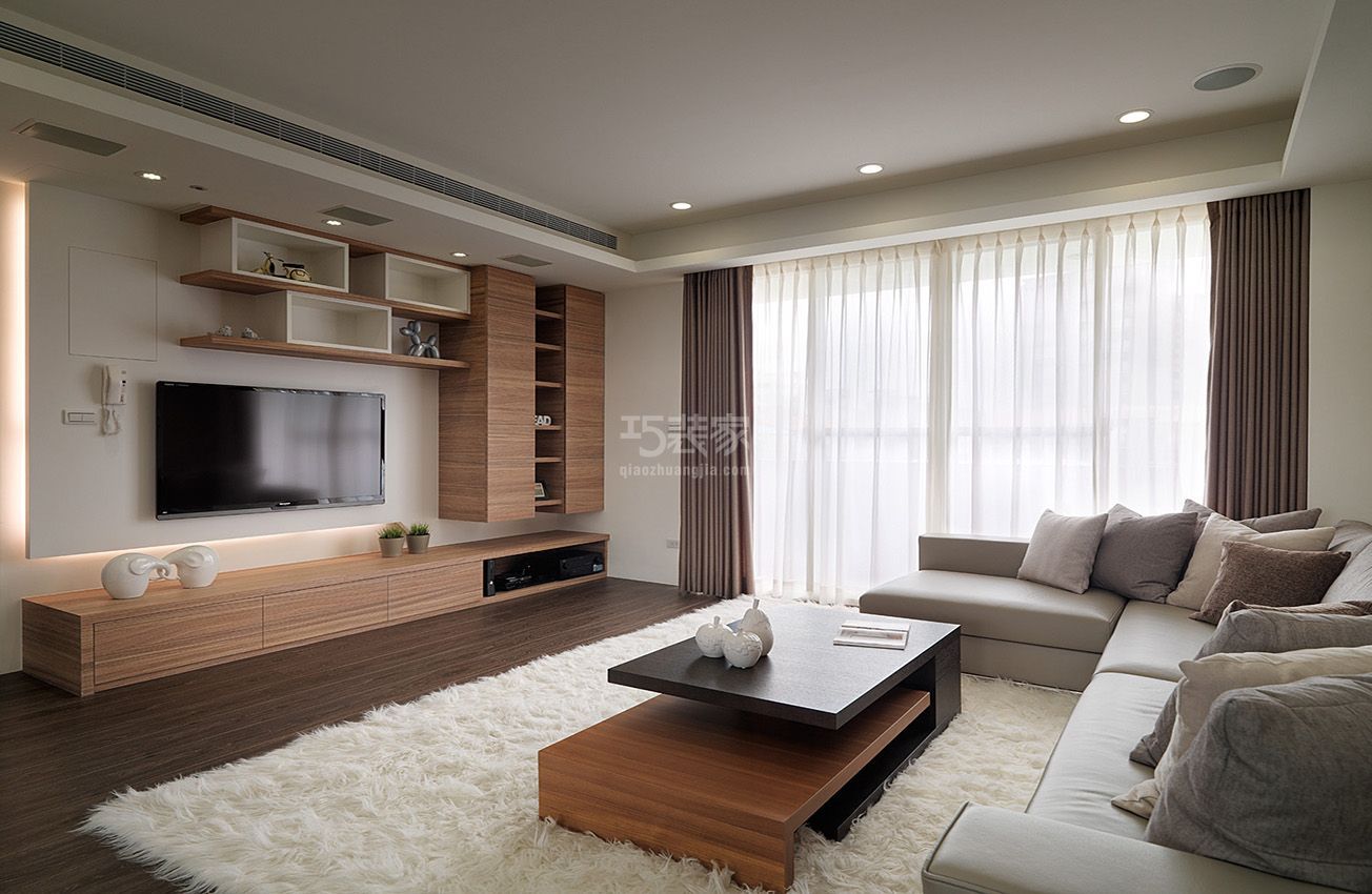奥林PAPK国际公寓140㎡现代木色设计方案