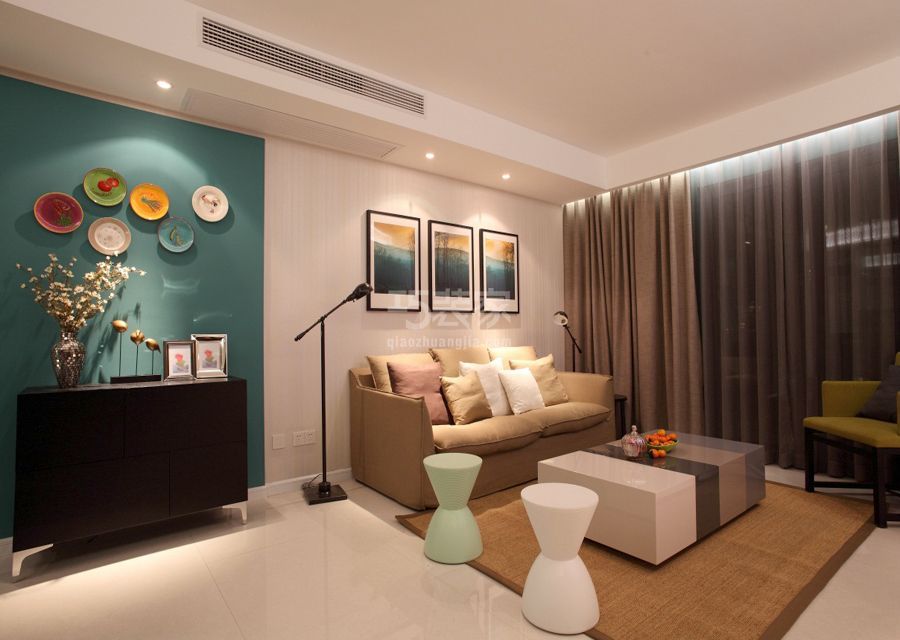 客厅-润泽庄园127平米简约风格设计方案