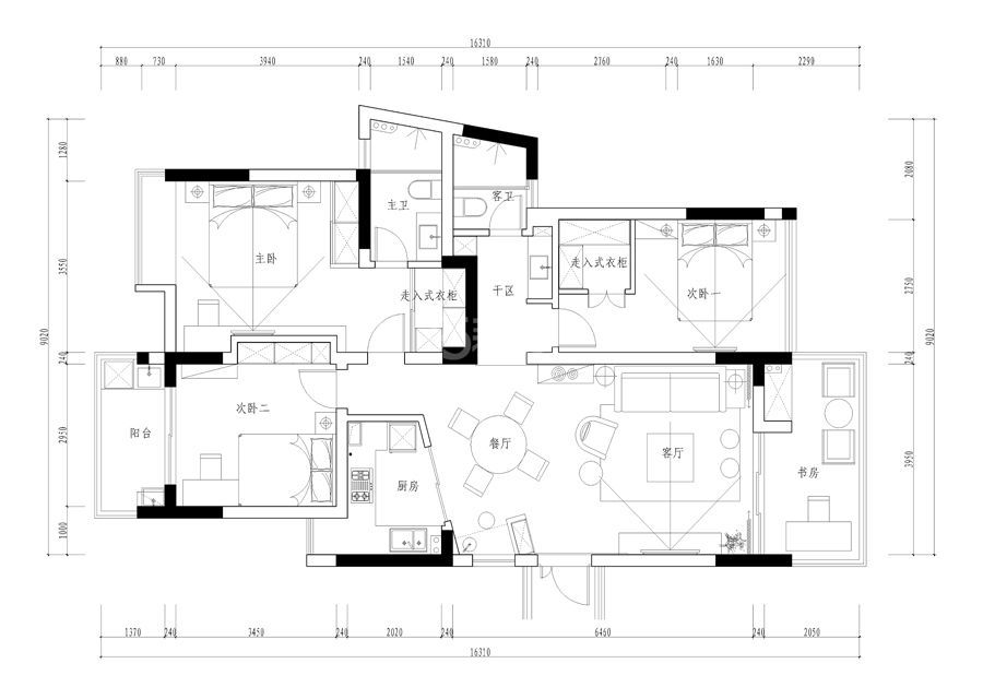 润泽庄园127平米简约风格设计方案