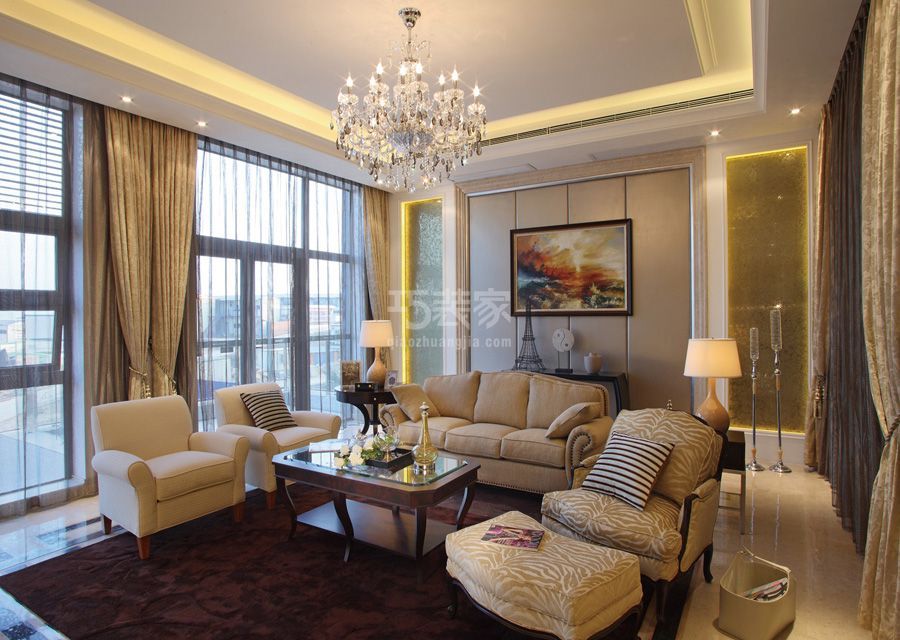 客厅-新科祥园138平米新古典风格设计方案