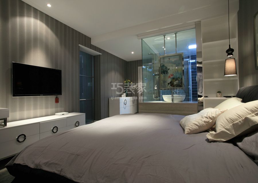 卧室-世嘉丽晶128平米简约风格设计方案
