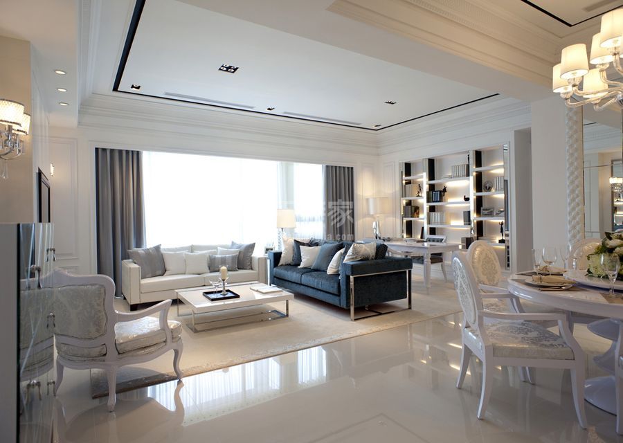 客厅-复地首府150平米欧式风格设计方案