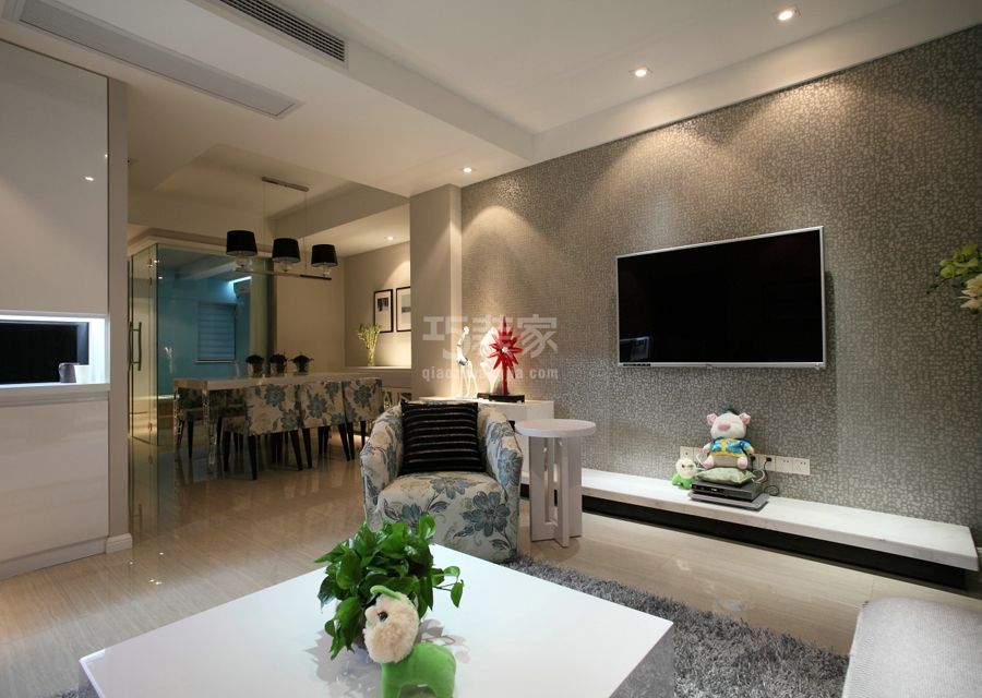 客厅-九台庄园97平米简约风格设计方案