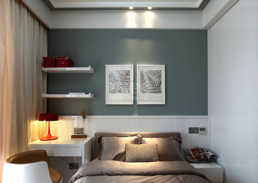 卧室-世爵源墅131平米现代风格设计方案