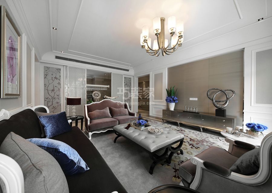 客厅-光明公寓141平米简欧风格设计方案