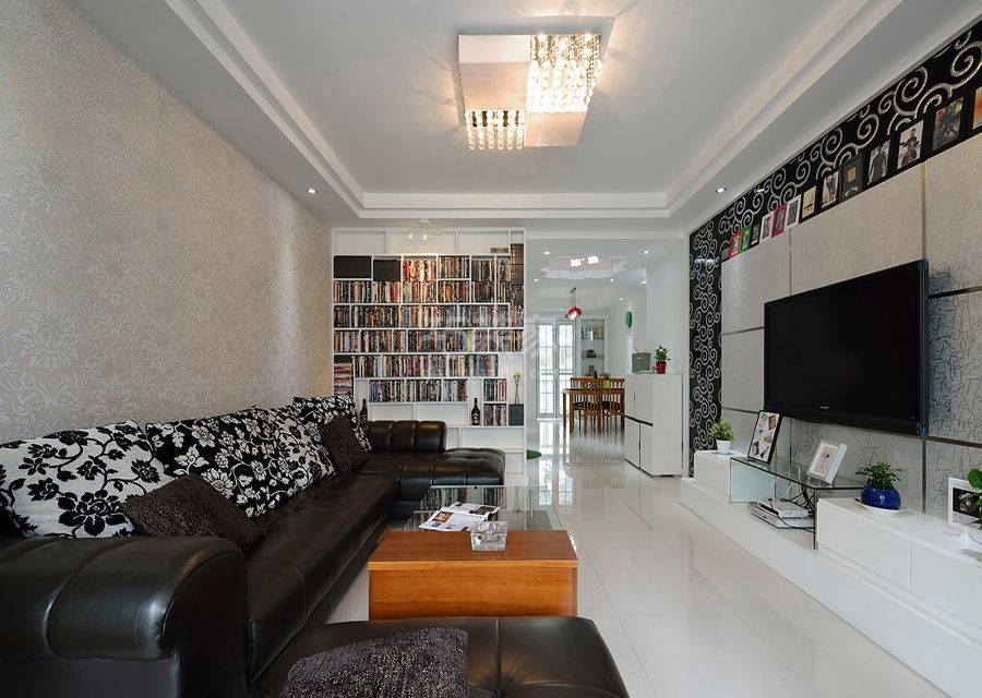 房山兴房苑小区90平米现代简约风格设计方案