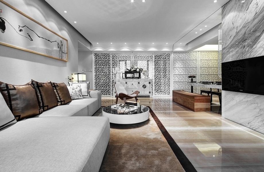 -春晖园100平米新中式风格设计方案