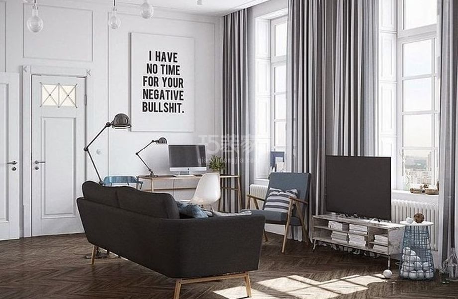 -百环家园110平米工业风风格设计方案