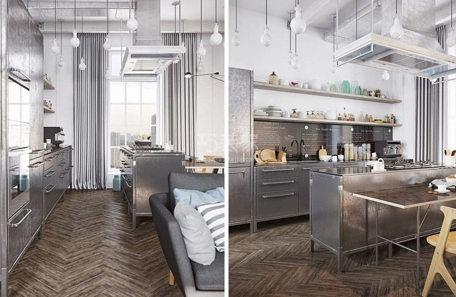 -百环家园110平米工业风风格设计方案