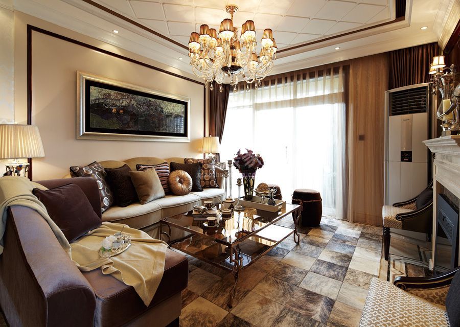 客厅-畅和园96平米新古典风格设计方案
