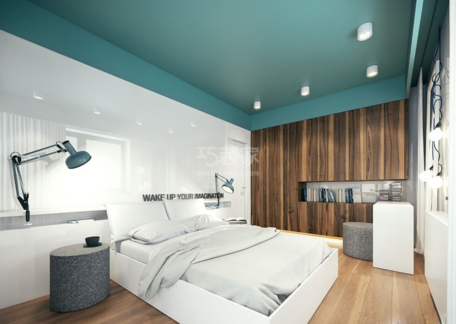 卧室-晨光家园97平米简约风格设计方案