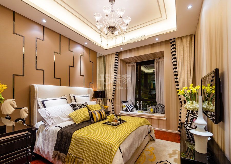 卧室-天通北苑103平米新古典风格设计方案