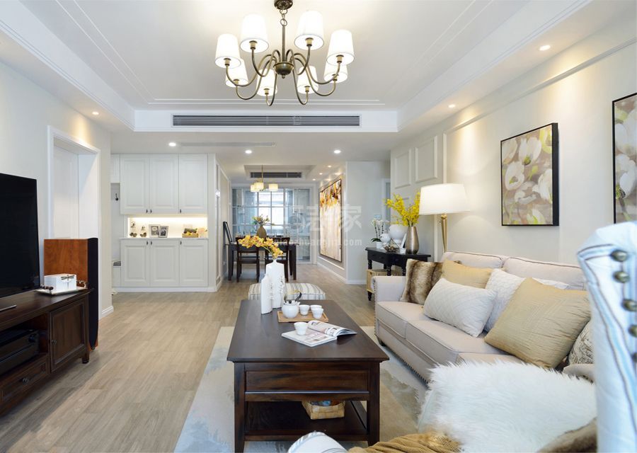 客厅-通惠家园130平米美式风格设计方案