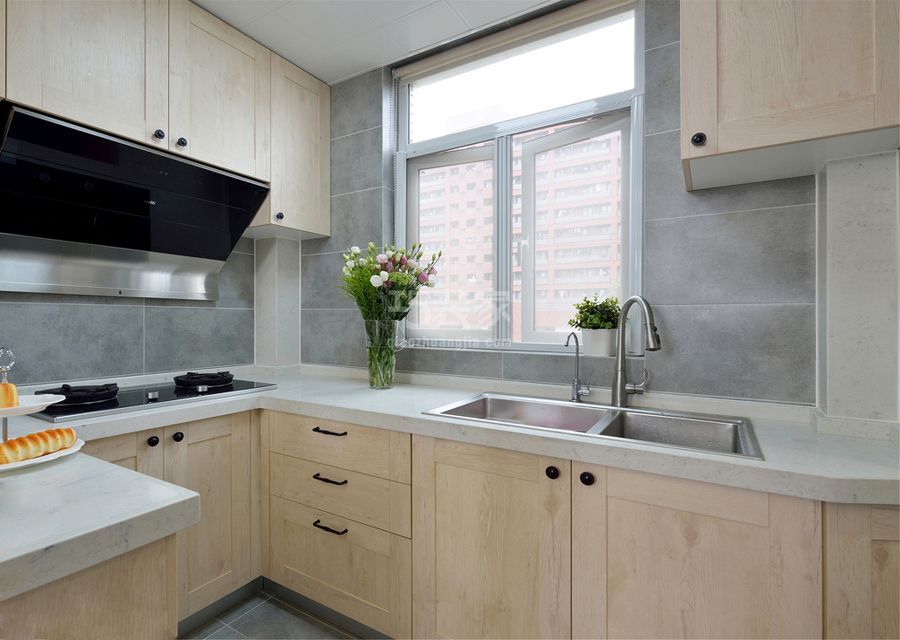 厨房-通惠家园130平米美式风格设计方案