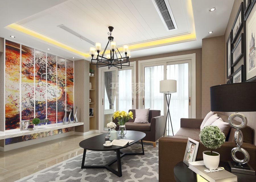 客厅-金色漫香林101平米简约风格设计方案