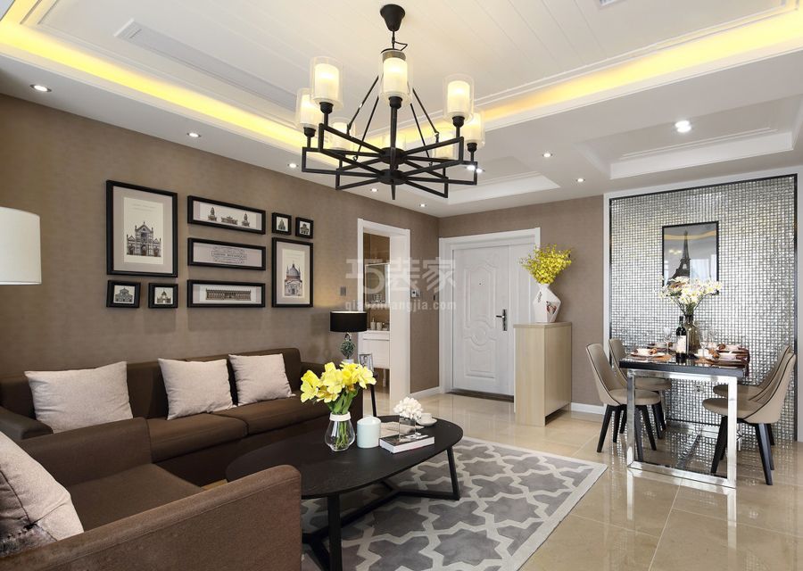 客厅-金色漫香林101平米简约风格设计方案