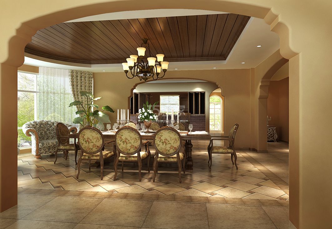 香悦四季105㎡美式乡村设计案例