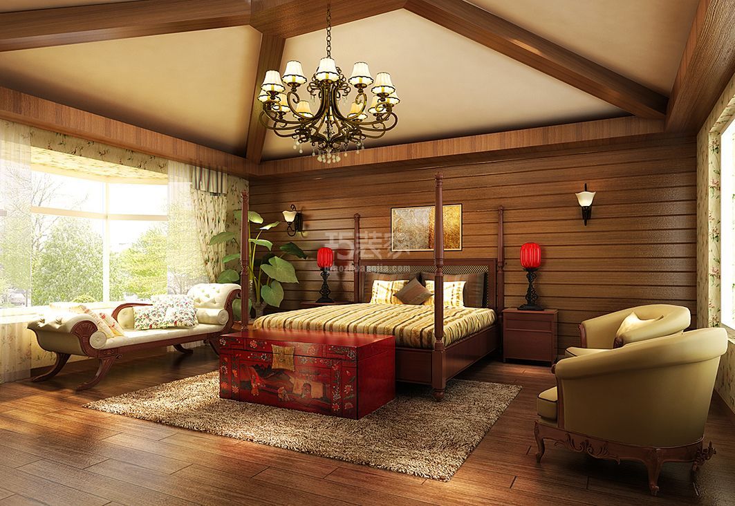 香悦四季105㎡美式乡村设计案例