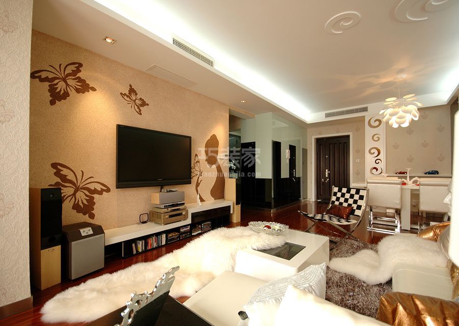 客厅-丰泽家园89平米简约风格设计方案