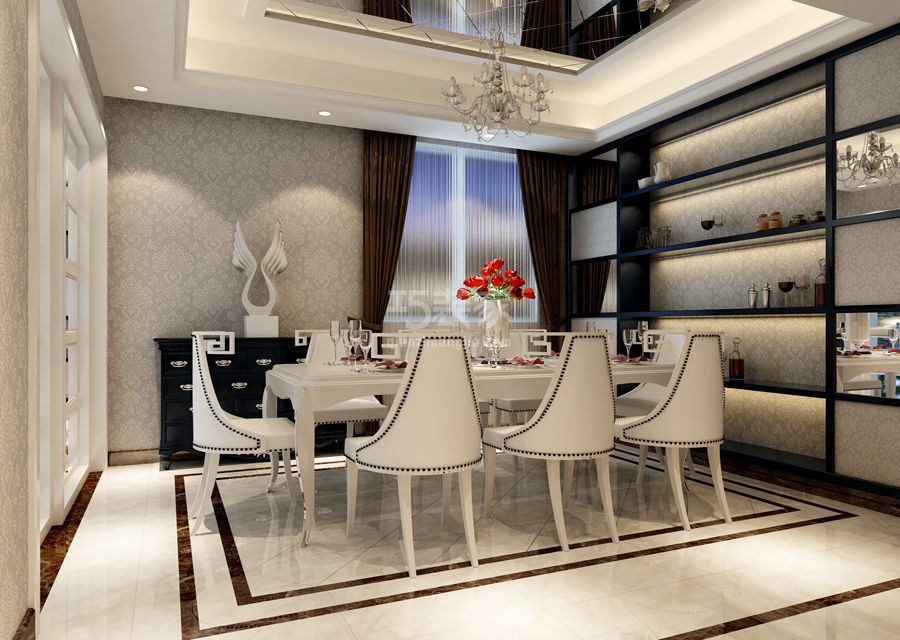 餐厅-光彩家园130平米欧式风格设计方案