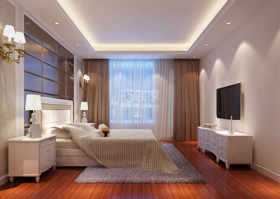 卧室-光彩家园130平米欧式风格设计方案