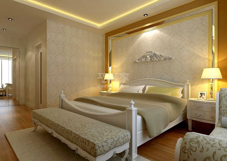 卧室-常舜嘉苑119平米新古典风格设计方案
