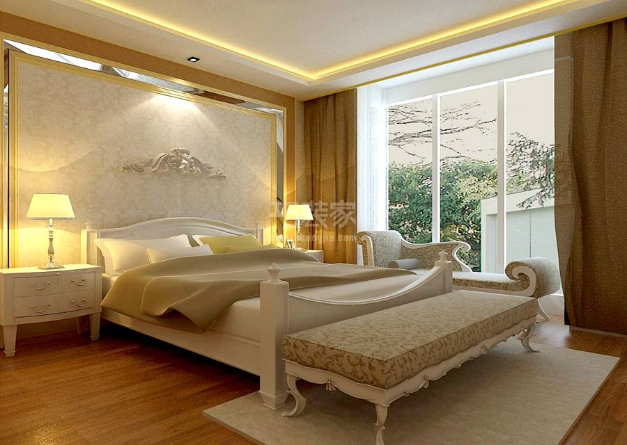 卧室-常舜嘉苑119平米新古典风格设计方案