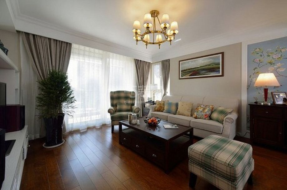 水岸庄园49.9平混搭风格设计方案