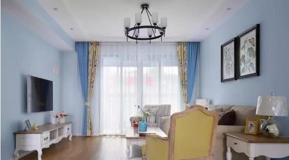 140平简约清新蓝色混搭风格婚房