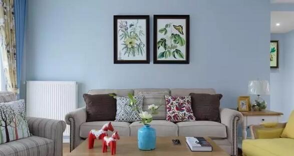 140平简约清新蓝色混搭风格婚房