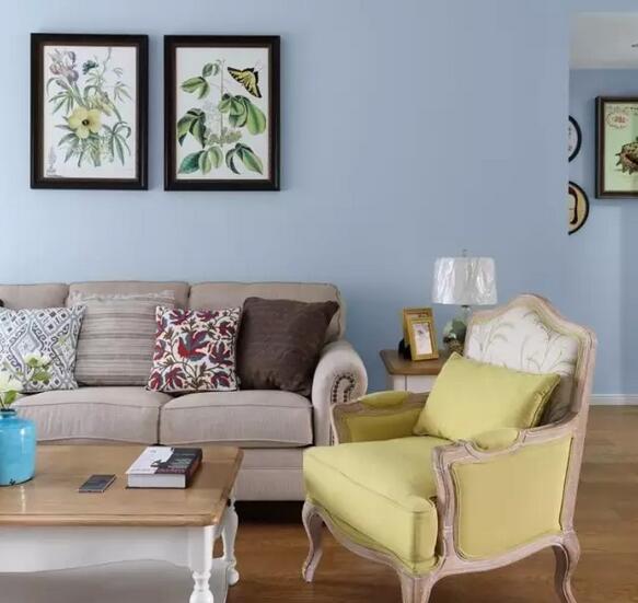 140平简约清新蓝色混搭风格婚房