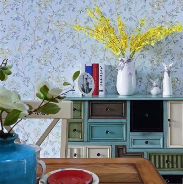 140平简约清新蓝色混搭风格婚房