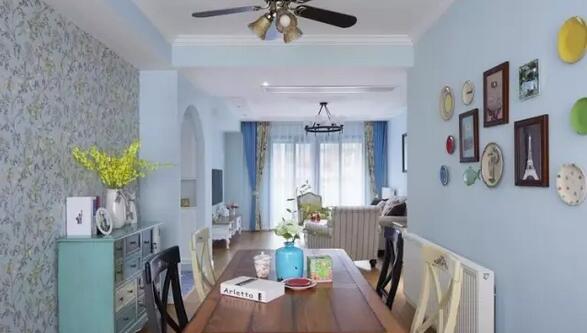 140平简约清新蓝色混搭风格婚房